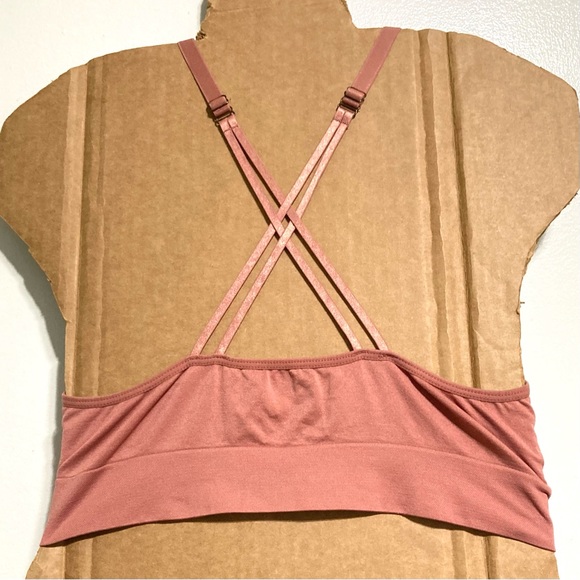 DANSKIN Cami Sport Exercise Workout Dance Bra Dusty Rose Pink Womens XL - Picture 7 of 12